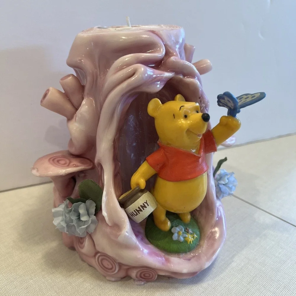 Winnie the Pooh Hand-Carved Candle Vtg Hundred Acre Wood 5.5